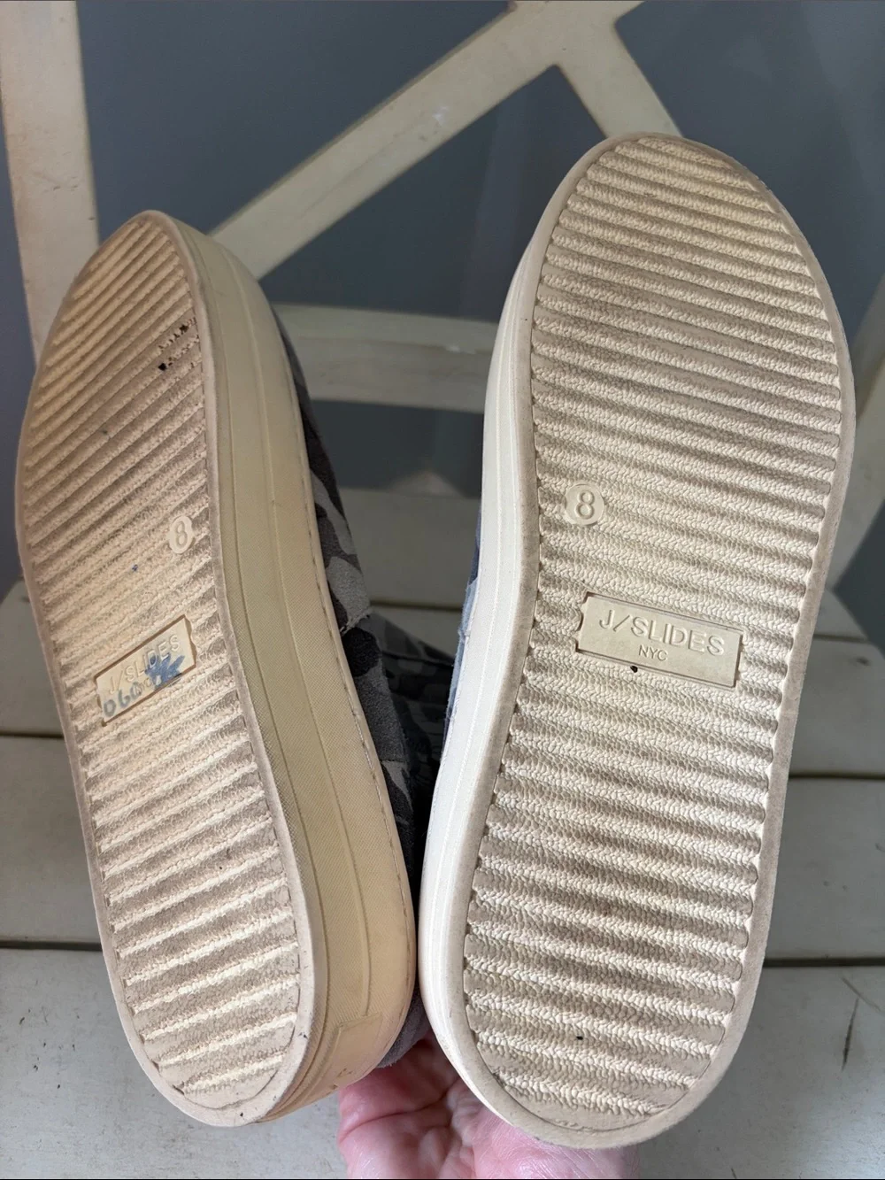 J Slides Grey Camo Slip-On Chelsea Sneakers